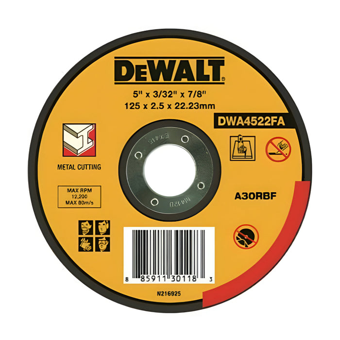 Đá cắt sắt 125 x 2.5 x 22 mm DEWALT DWA4522FA-B1