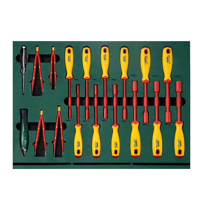 Bộ dụng cụ cách điện 1000V 166 chi tiết SATA 09937, đạt tiêu chuẩn IEC/EN 60900
