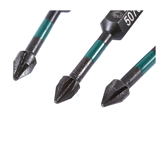 Bộ 10 mũi vít bake SATA cốt 6.35mm (1/4 inch), vật liệu thép đen hấp thụ lực xoắn, có nam châm