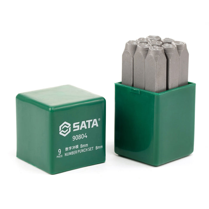 Bộ đục số lấy dấu 9 chi tiết SATA, chiều cao cọc số từ 3mm - 8mm