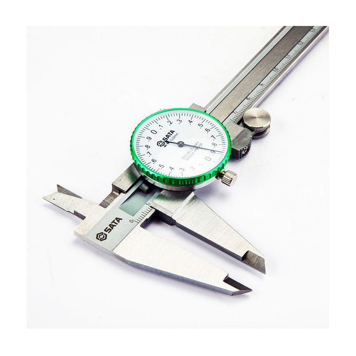 Thước cặp đo đường kính 0-150mm số hiển thị bằng đồng hồ SATA 91521