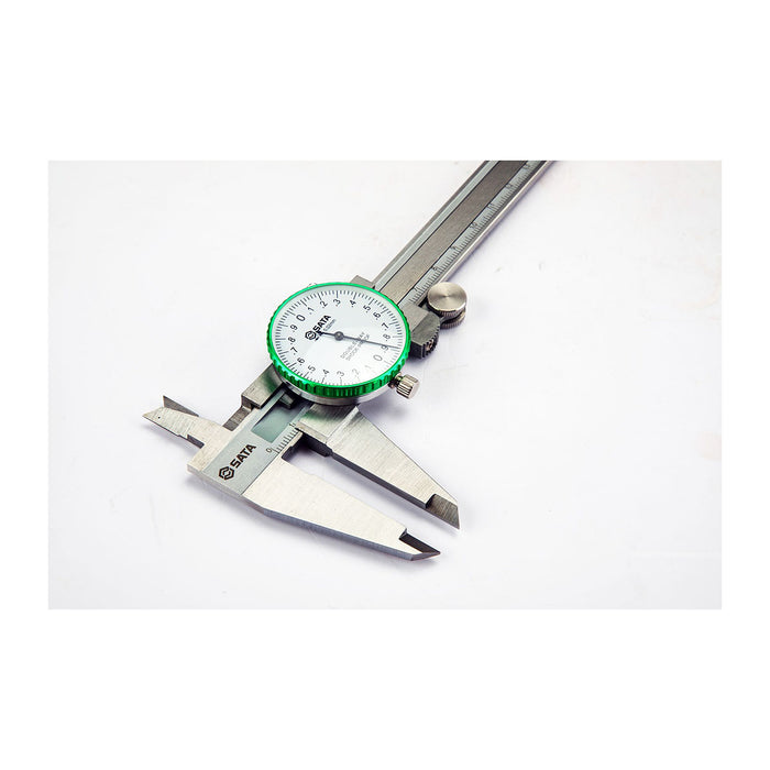 Thước kẹp cơ khí SATA 91523 loại có mặt đồng hồ, phạm vi đo từ 0-300mm, chất liệu thép không gỉ