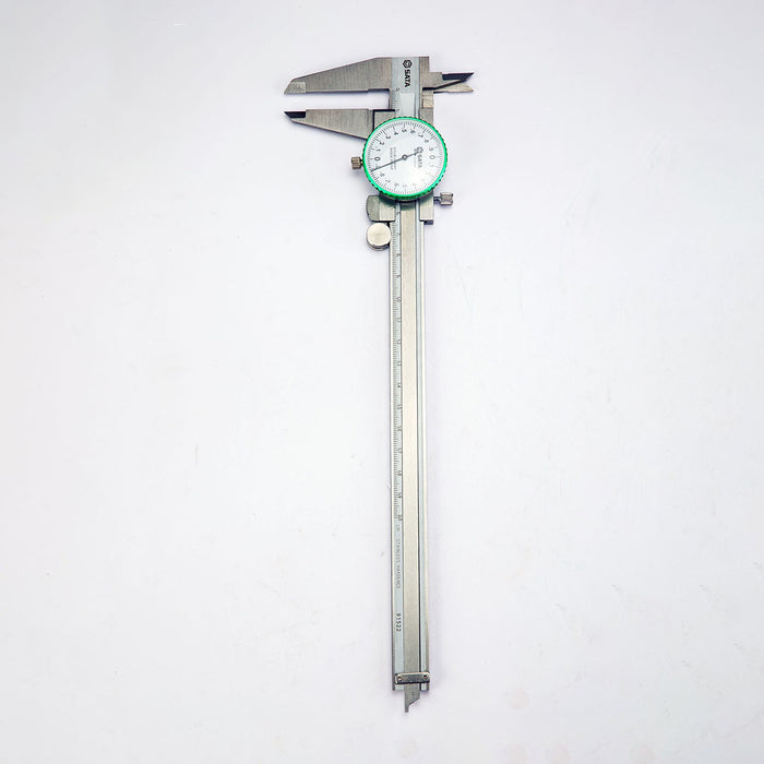 Thước kẹp cơ khí SATA 91523 loại có mặt đồng hồ, phạm vi đo từ 0-300mm, chất liệu thép không gỉ