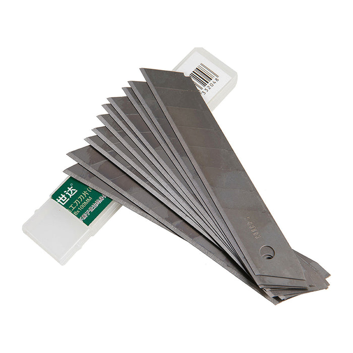 Bộ 10 lưỡi dao rọc giấy SATA 93436, chất liệu thép SK2, kích thước 18 x 100mm