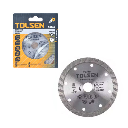 Đĩa cắt kim cương đa năng kiểu dợn sóng công nghiệp 100 - 230mm TOLSEN (cắt ướt)(tiêu chuẩn EN13236)