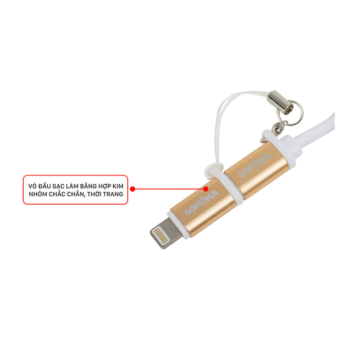 Bộ dây cáp sạc đa năng gồm đầu Micro USB và Lightning SOPOKA DQ-03