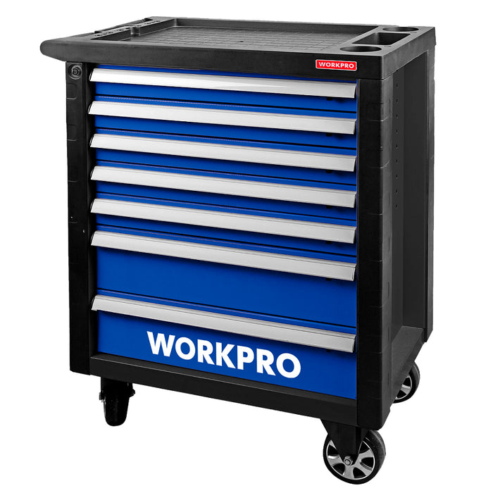 Tủ đồ nghề kim loại 7 ngăn kéo, có bánh xe đẩy, kích thước 976x766x480mm Workpro WP285002 (Không kèm đồ nghề)