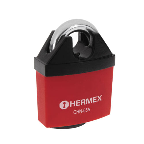 Ổ khóa treo thép bọc nhựa chống cắt
65mm Hermex 43341 CHN-65A