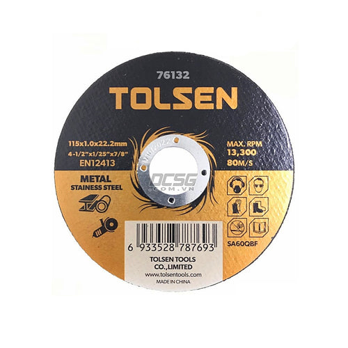 Đĩa cắt sắt và inox mỏng 100 - 350mm TOLSEN (Type 41)(tiêu chuẩn EN12413)