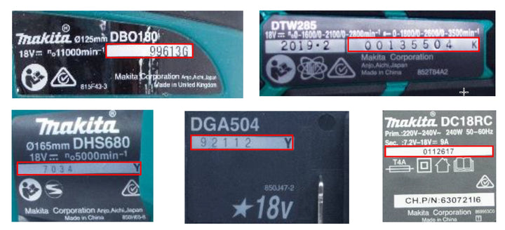 Hướng dẫn tìm số serial cho máy Makita