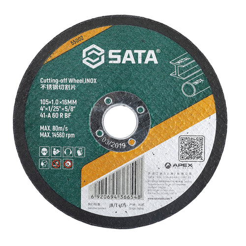 Lưỡi đá cắt kim loại SATA 105mm x 1.0/1.2mm, lỗ cốt 16mm - cắt kim loại nhanh, bền bỉ