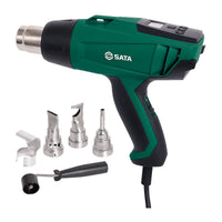 Bộ máy khò nhiệt kỹ thuật số SATA 6 chi tiết 09813A, 2000W, 50-600°C, 250-500 L/phút, màn hình LCD.