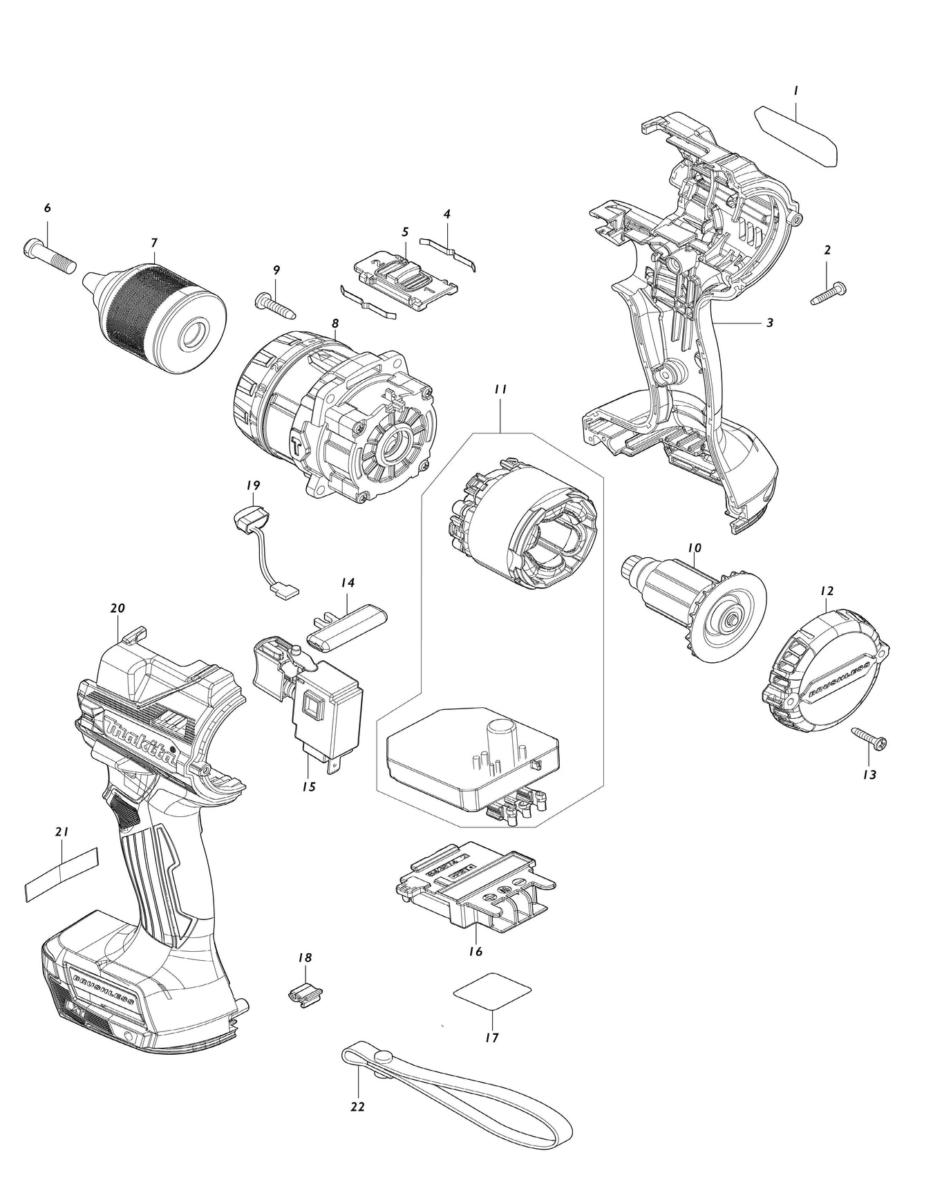 Phụ tùng máy Makita DHP486