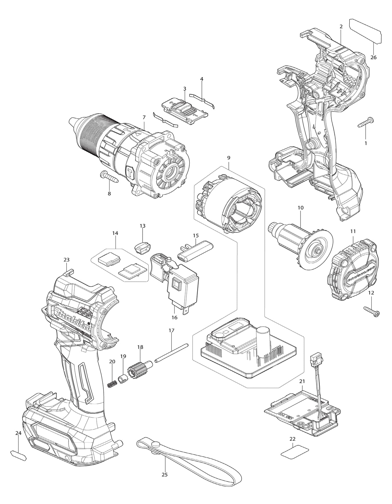 Phụ tùng máy Makita HP001G