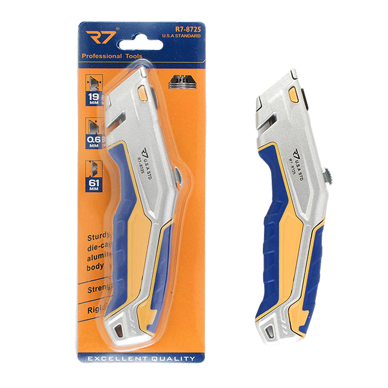 Dao rọc cáp đa năng cao cấp R7-8725, dài 160mm, cán nhôm, lưỡi 19x0.6x61mm (đi kèm 3 lưỡi dao )