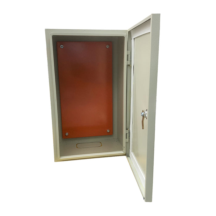 Tủ điện sắt dày 1.2mm, 1 lớp cửa, sơn tĩnh điện, lắp nổi, khoá tay gạt TP