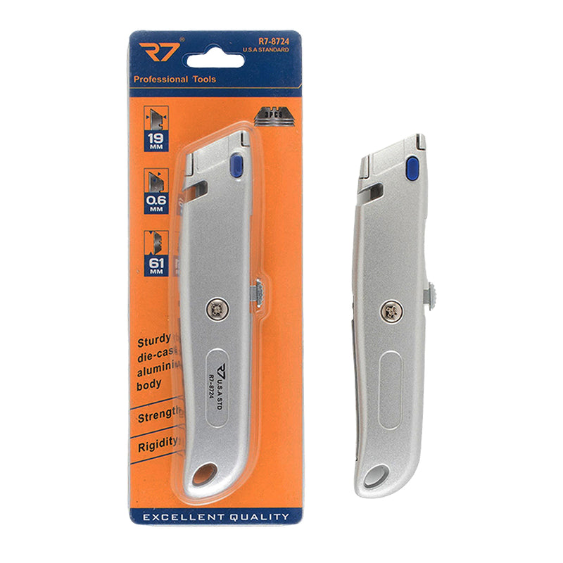 Dao rọc cáp đa năng R7-8724, dài 160mm, cán nhôm, lưỡi 19x0.6x61mm (đi kèm 3 lưỡi dao )
