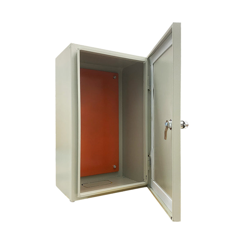 Tủ điện sắt dày 1.2mm, 1 lớp cửa, sơn tĩnh điện, lắp nổi, khoá tay gạt TP