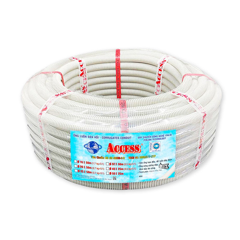 Ống ruột gà đàn hồi ACCESS Loại 1 (màu trắng) Tiến Phát