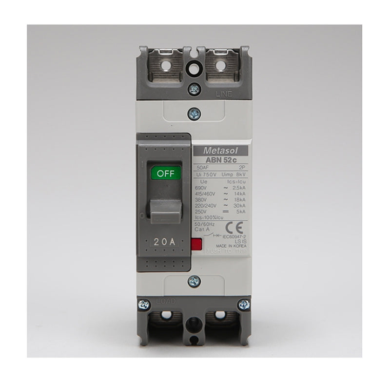Cầu dao tự động MCCB 2P LS, tải danh định từ 5A ~ 400A, dòng cắt từ 25kA - 85kA