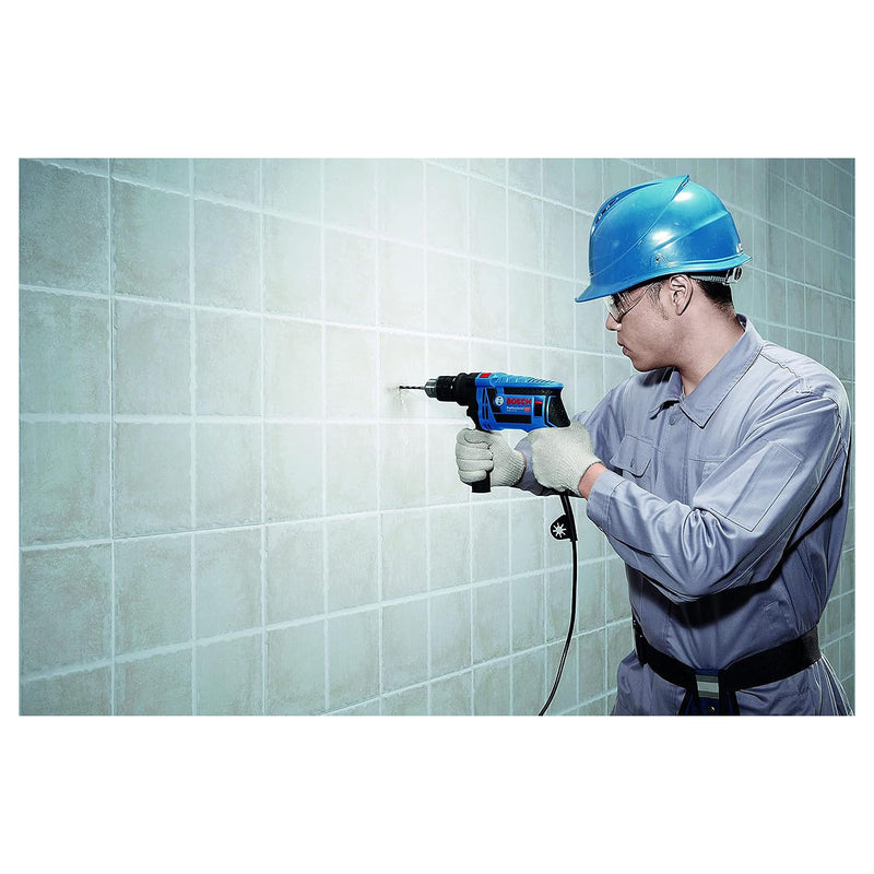 Máy khoan búa kèm bộ phụ kiện 100 chi tiết Bosch GSB 13 RE công suất 650W, đầu kẹp 13mm mã số 06012271K3