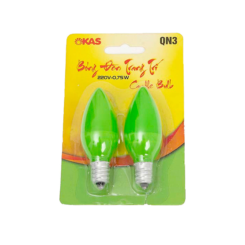 Bóng LED Quả Nhót SOPOKA QN3 màu xanh lá, đuôi E12, tiết kiệm điện, bền bỉ cho đèn thờ và trang trí.