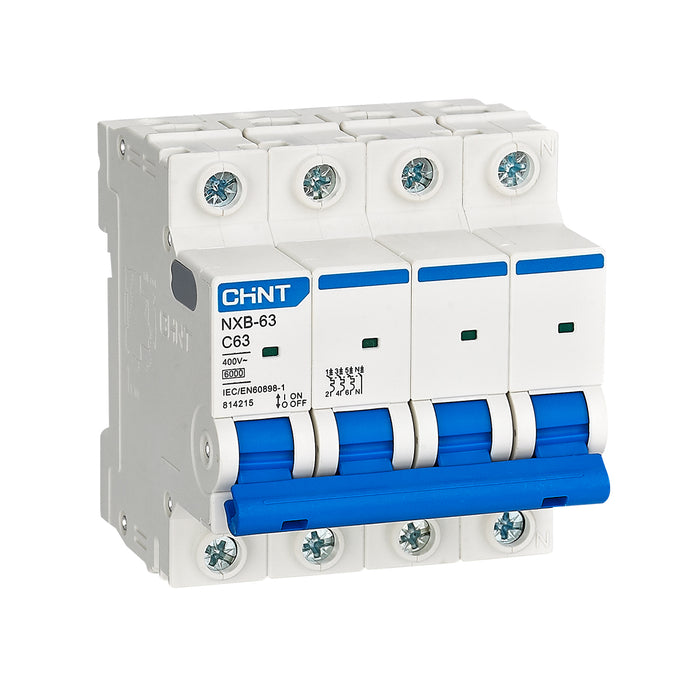 Cầu dao tự động loại nhỏ MCB Chint NXB-63 series, tải danh định từ 6A -63A, dòng cắt 6kA. Tiêu chuẩn quốc tế