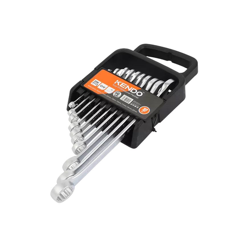 Bộ cờ lê vòng miệng 10 chi tiết Kendo 15415, vật liệu thép Cr-V