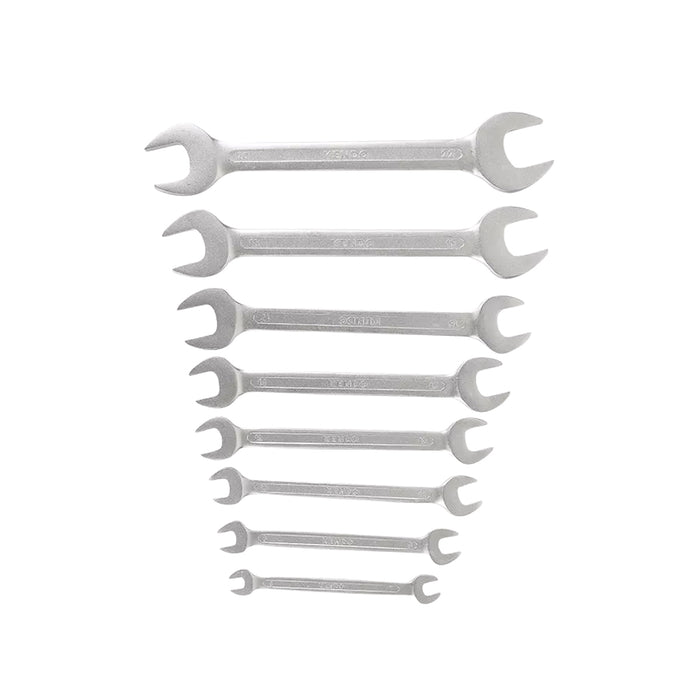 Bộ cờ lê 2 đầu miệng - miệng 8 chi tiết Kendo 15747, vật liệu thép Cr-V