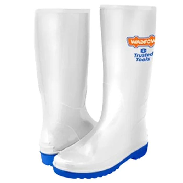 Ủng nhựa PVC trắng nguyên chất Wadfow, kích thước từ 39 - 43, chiều cao ủng 370mm