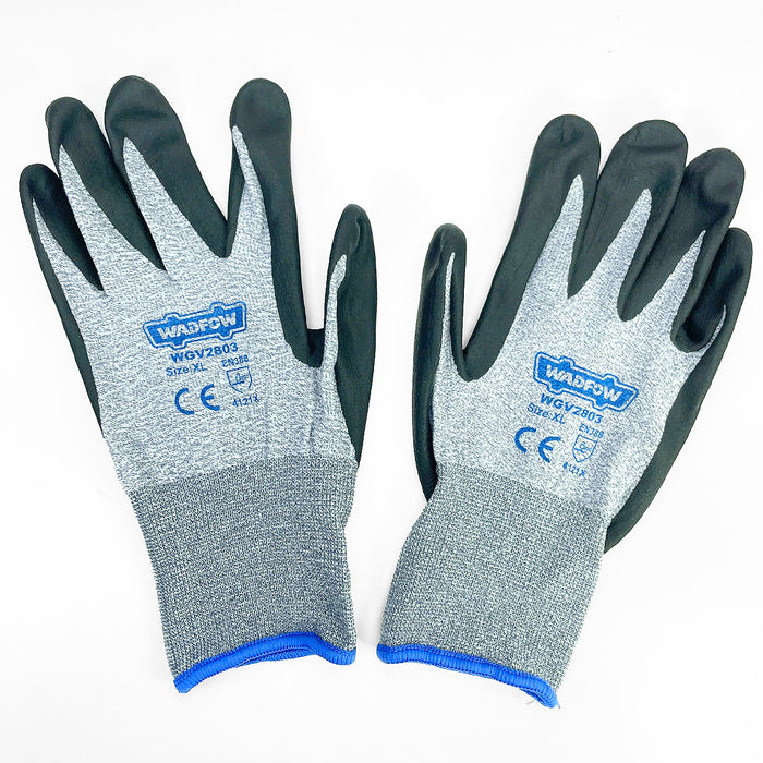 Bộ 12 găng tay bảo hộ phủ Nitri và PU size XL Wadfow WGV2803