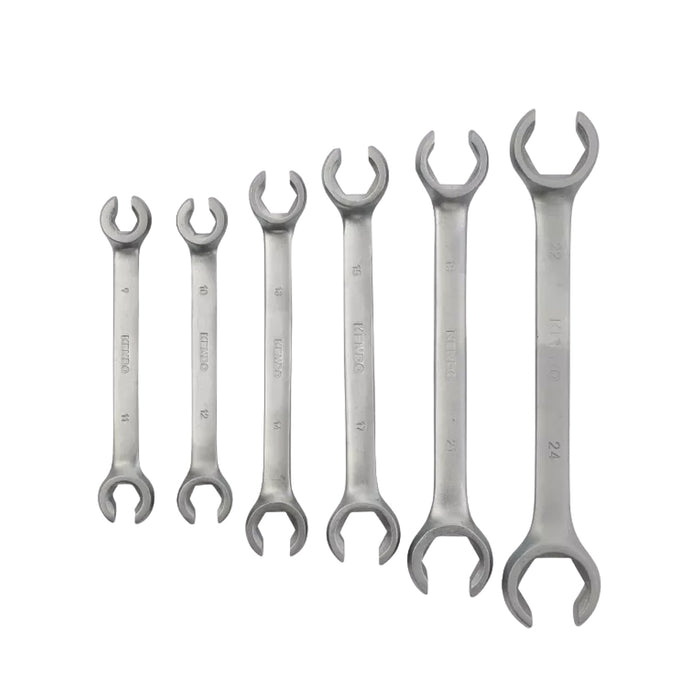 Bộ cờ lê 2 đầu miệng - miệng mở ốc dầu 6 chi tiết Kendo 15340, vật liệu thép Cr-V