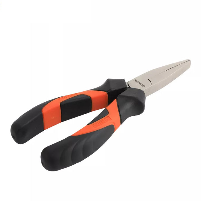 Kìm nhọn mũi dẹt Kendo 10501 dài 6 inch (160mm) vật liệu thép carbon mạ nickel