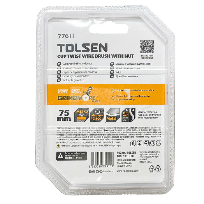 Chén cước 75mm TOLSEN 77611