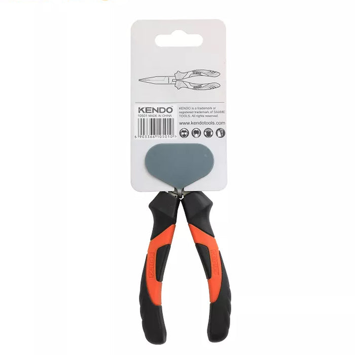 Kìm nhọn mũi dẹt Kendo 10501 dài 6 inch (160mm) vật liệu thép carbon mạ nickel