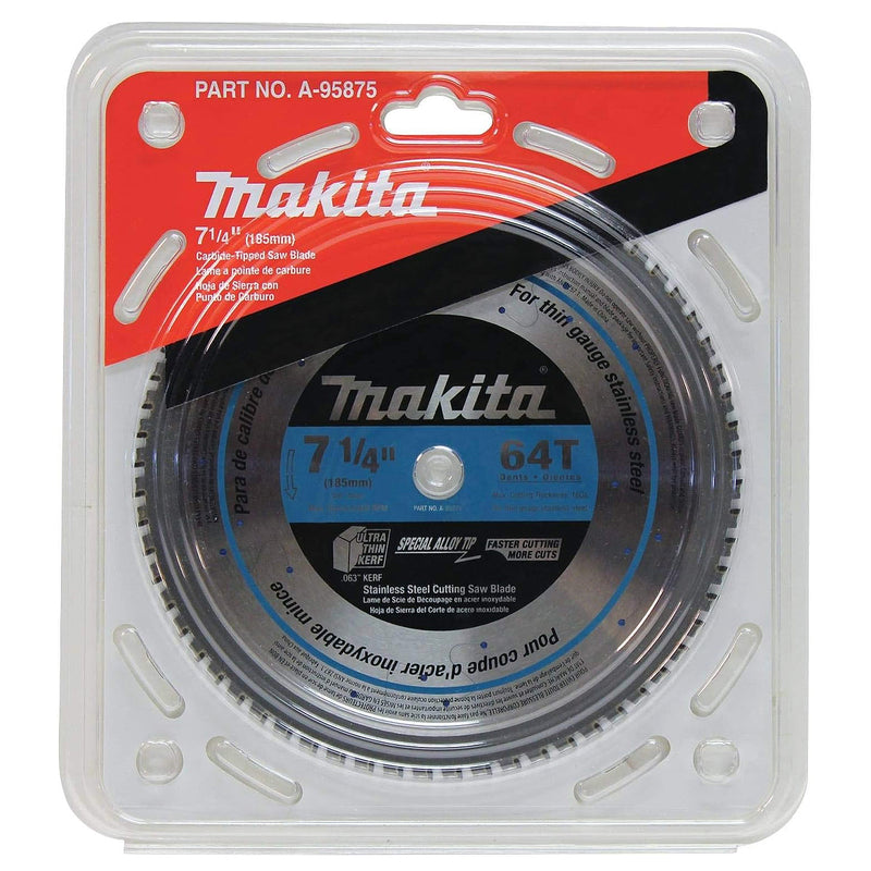 Lưỡi cưa Inox TCT Makita A-95875 đường kính 185mm, 64 răng kiểu TCG, lỗ cốt 15,88mm