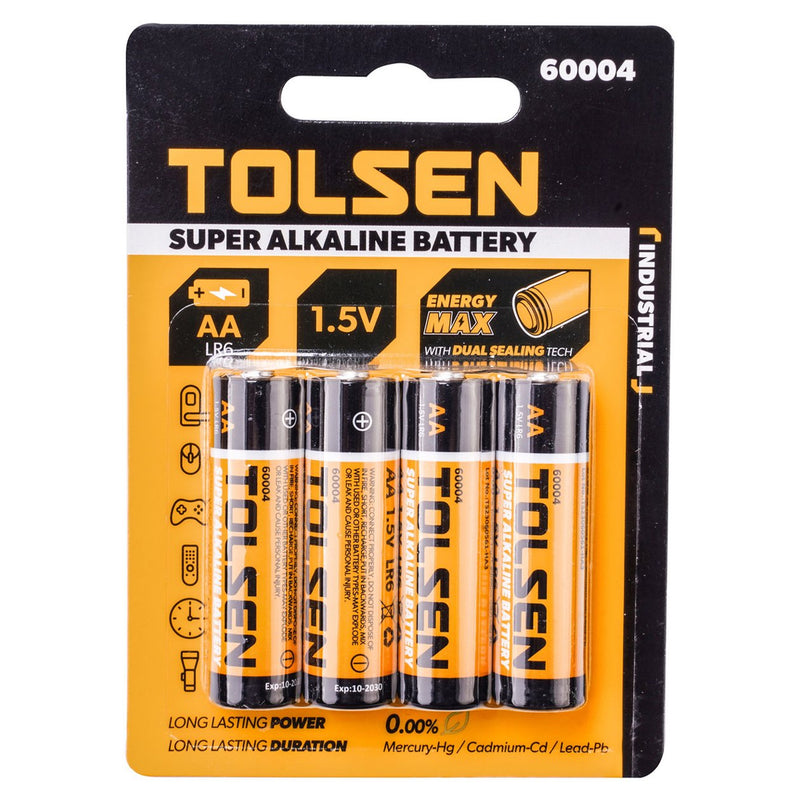 Vỉ 4 viên Pin Alkaline AA (LR06) Tolsen 60004
