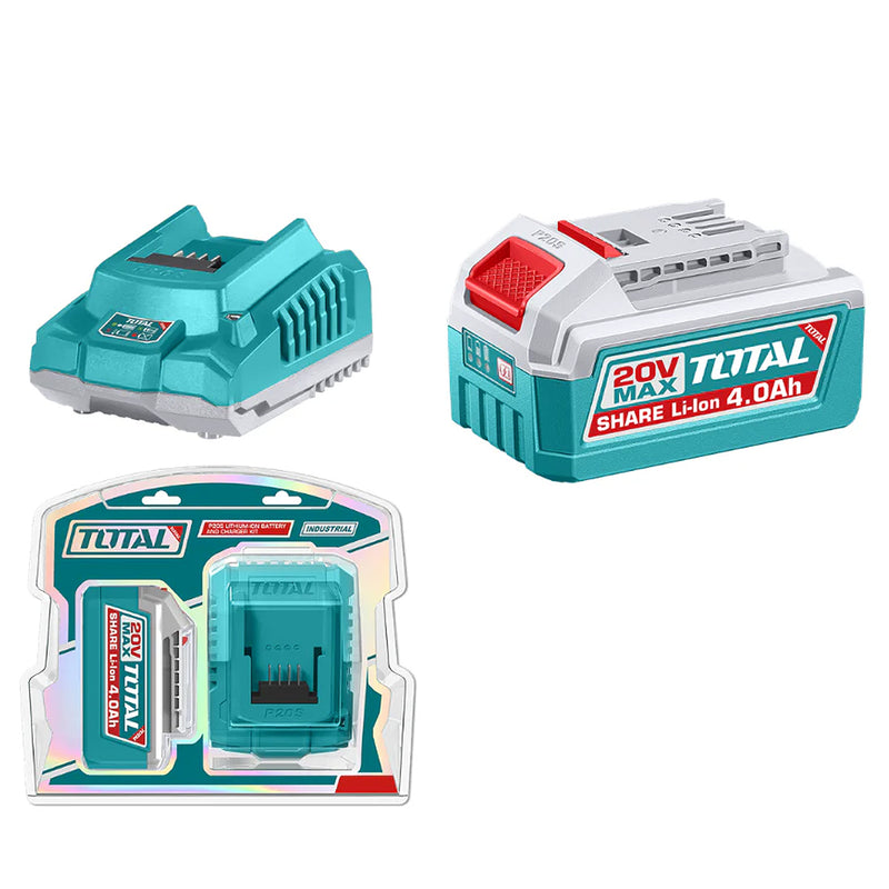 Bộ 1 Pin 20V dung lượng 4.0Ah kèm sạc nhanh Total TFBCPK1012