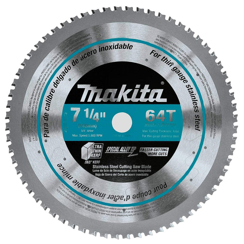 Lưỡi cưa Inox TCT Makita A-95875 đường kính 185mm, 64 răng kiểu TCG, lỗ cốt 15,88mm