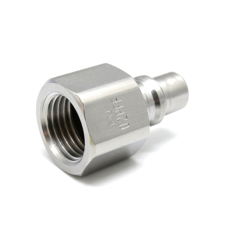 Đầu nối nhanh Super Cupla (Plug) 02PFF chất liệu thép mạ Chrome, dùng riêng cho ống nhựa Urethane, kiểu kết nối ren trong Parallel G 1/4