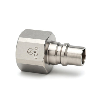 Đầu nối nhanh Super Cupla (Plug) 02PFF chất liệu thép mạ Chrome, dùng riêng cho ống nhựa Urethane, kiểu kết nối ren trong Parallel G 1/4