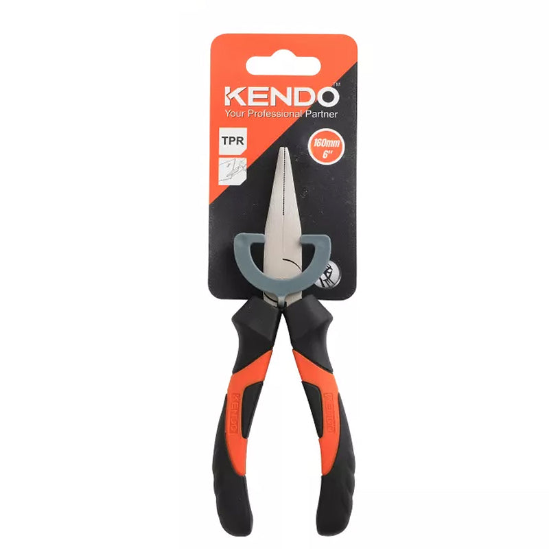 Kìm nhọn mũi dẹt Kendo 10501 dài 6 inch (160mm) vật liệu thép carbon mạ nickel