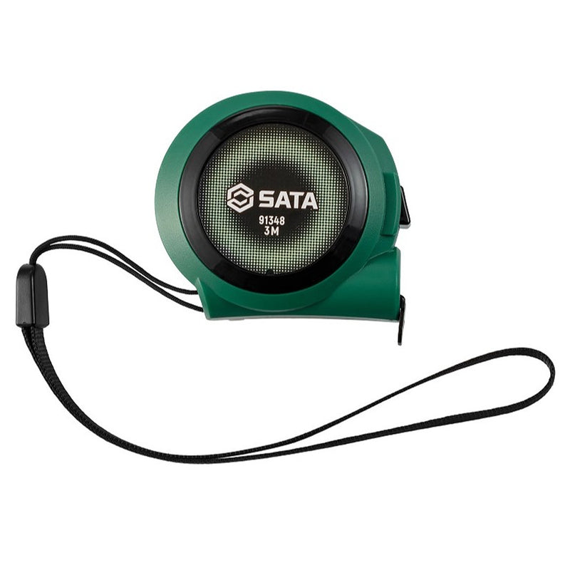 Thước cuộn tự khóa SATA 3m, thép carbon cao cấp, vỏ ABS, đo đạc chính xác