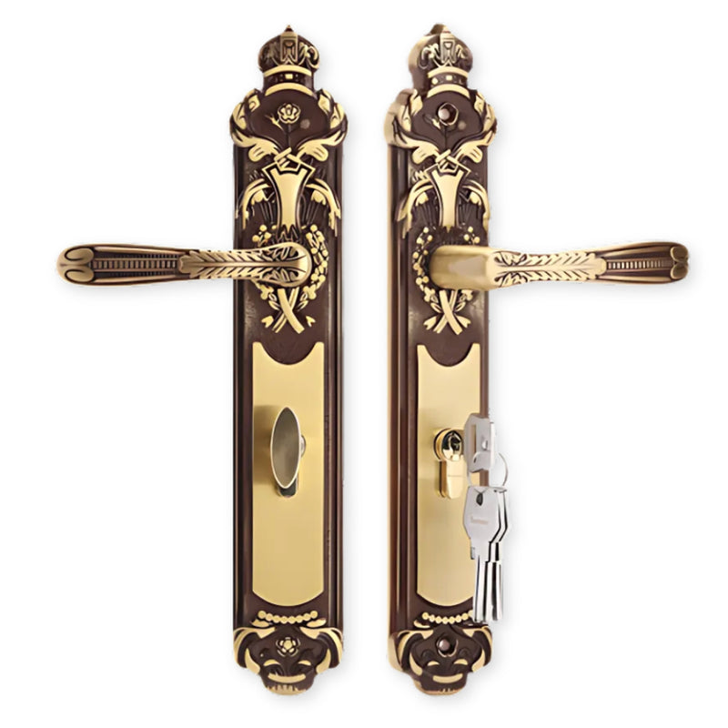 Ổ khóa tay gạt Demax CLK206 Brass chất liệu đồng thau nguyên chất, khóa 1 chiều (đi kèm ruột khóa và chìa khóa)