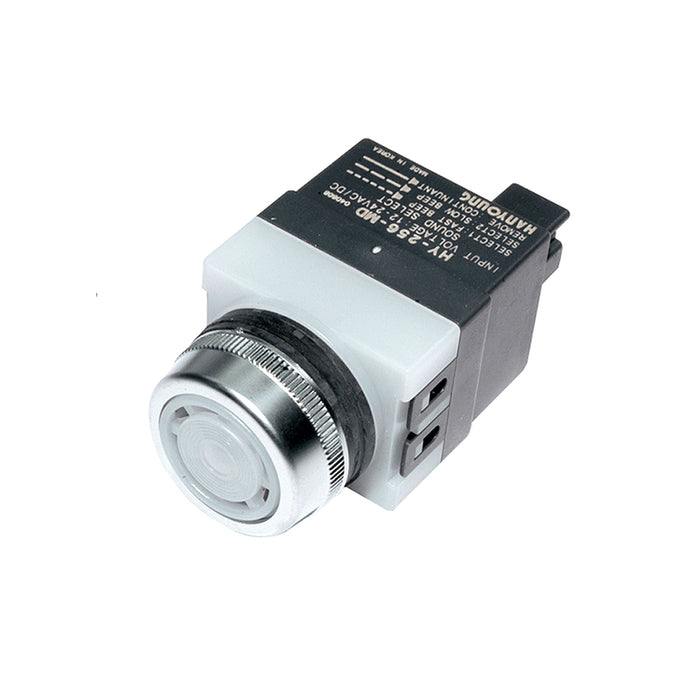 Còi báo động điện tử lắp tủ điện Hanyoung Nux HY-256MD/256MA Series, phát 3 kiểu chuông, Ø25mm