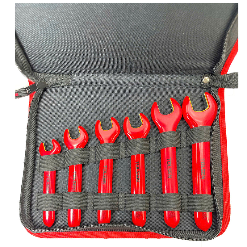 Bộ 6 chìa khóa miệng cách điện cao cấp TOLSEN V83606, thép CrV, tay cầm nhúng 2 lớp