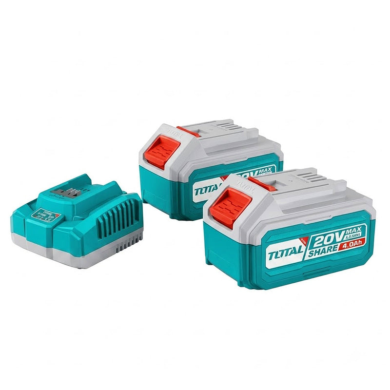 Bộ 2 Pin 20V dung lượng 4.0Ah kèm sạc nhanh Total TFBCPK2013