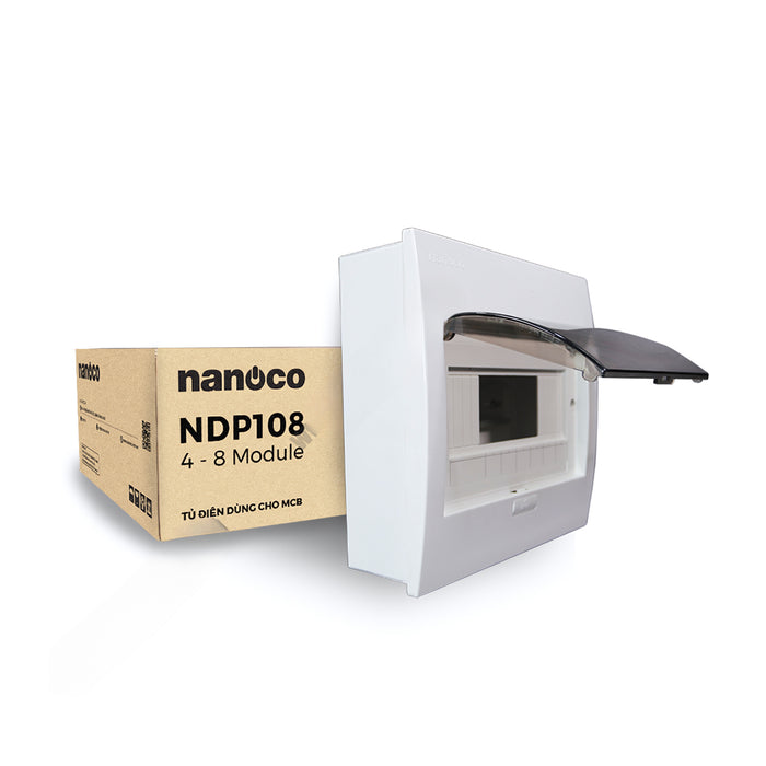 Tủ điện âm tường Nanoco, lắp được 4-8 đường (4/8 modules)