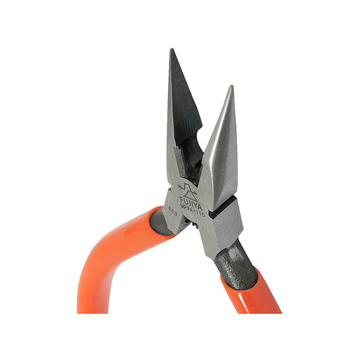 Kìm nhọn mini mũi ngắn 110m (4.5 inch) Fujiya MP9A-110, có lò xo trợ lực. Tiêu chuẩn RoHS. Xuất xứ Nhật Bản