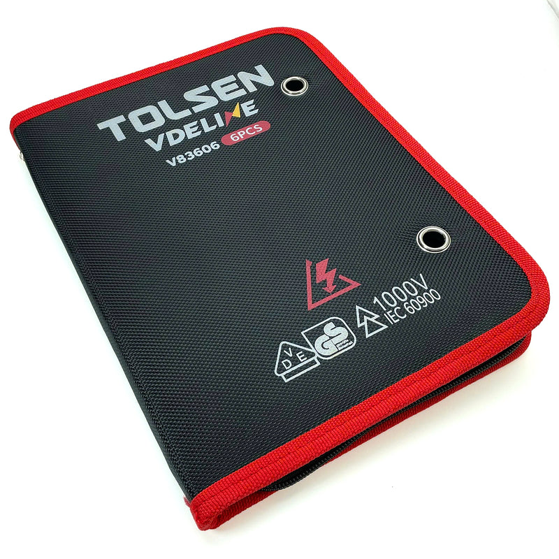 Bộ 6 chìa khóa miệng cách điện cao cấp TOLSEN V83606, thép CrV, tay cầm nhúng 2 lớp